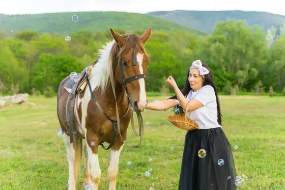 Фотосессия с мыльными пузырями